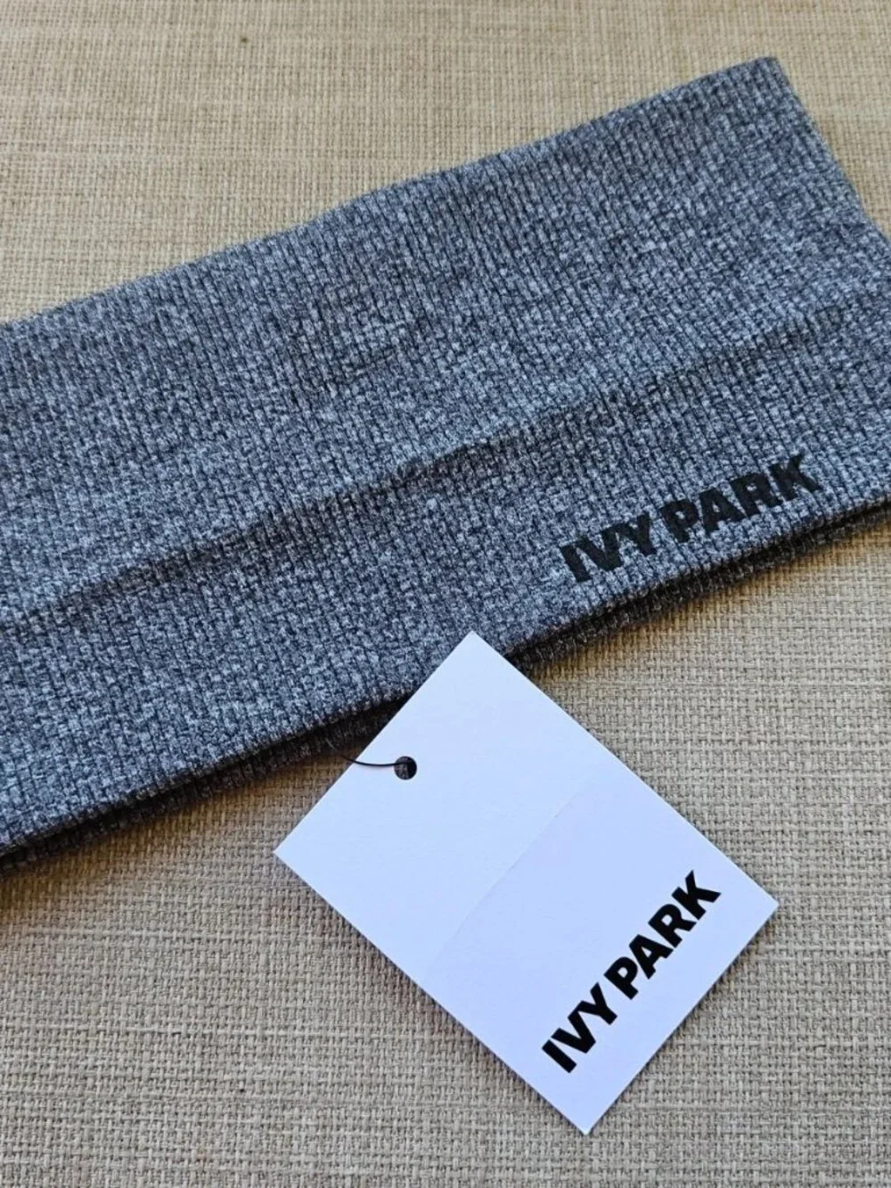 Ivy Parker By Beyonce Women Headband Gray Sport Ribbed Wide Head Band NEW